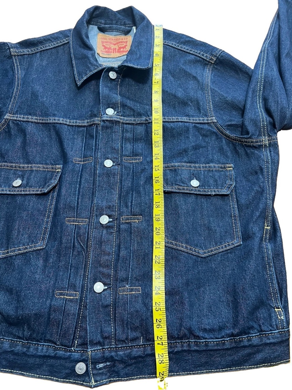 Levi's Type II Trucker Denim Jacket Dark Indigo A7632-0000 Men's XL Fits 2XL - Picture 6 of 9